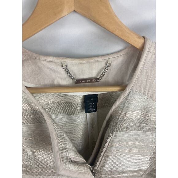 WHBM Tweed Asymmetrical Zip Jacket Size 14 - Picture 3 of 4